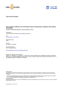 Doesrelative Maxillary Arch Worsen with Growthin Patients with Cleft Lip