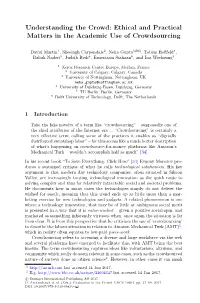 Ethical and Practical Matters in the Academic Use of Crowdsourcing