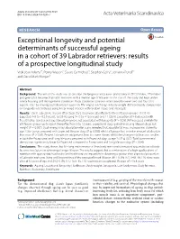 Exceptional Longevity and Potential Determinants Of
