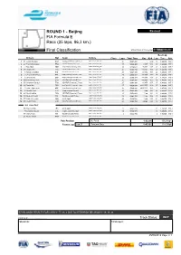 Final Classification FIA Formula E ROUND 1