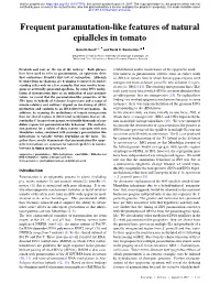 Frequent Paramutation-Like Features of Natural Epialleles in Tomato