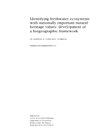 Identifying Freshwater Ecosystems with Nationally Important Natural Heritage Values: Development of a Biogeographic Framework