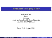 Introduction to Surgery Theory