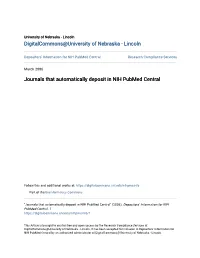 Journals That Automatically Deposit in NIH Pubmed Central