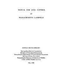 Manual for Gull Control at Massachusetts Landfills