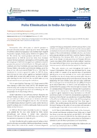 Polio Elimination in India-An Update