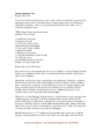 Recipe for Simple Shepherd's