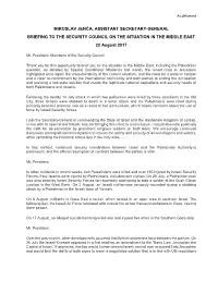 Security Council Briefing