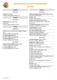 Spirits Selection by Concours Mondial 2020 Prize List