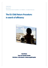 The EU Child Return Procedure: in Search of Efficiency