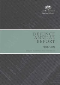Defence Annual Report 2007-08 Volume 1 Department of Defence