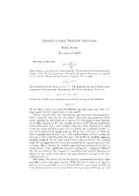 Smooth Versus Analytic Functions