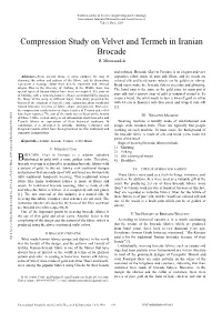 Compression Study on Velvet and Termeh in Iranian Brocade R