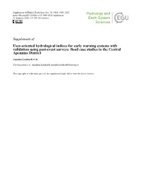 Supplement of User-Oriented Hydrological Indices For