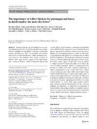 The Importance of Willow Thickets for Ptarmigan and Hares in Shrub Tundra: the More the Better?