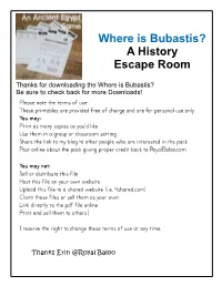 Where Is Bubastis? a History Escape Room