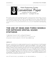 Audio Engineering Society Convention Paper Presented at the 113Th Convention 2002 October 5–8 Los Angeles, CA, USA