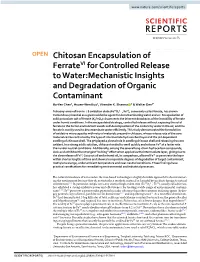 Chitosan Encapsulation of Ferratevi for Controlled Release to Water
