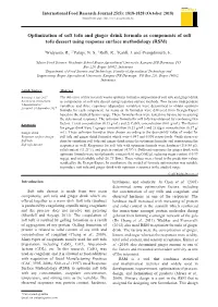 Optimization of Soft Tofu and Ginger Drink Formula As Components of Soft Tofu Dessert Using Response Surface Methodology (RSM)