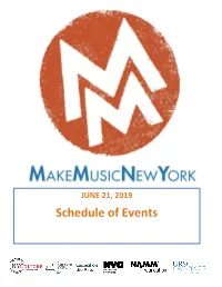 Schedule of Events