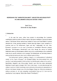 Subjection and Subjectivity in Chika Unigwe's On