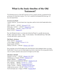 What Is the Basic Timeline of the Old Testament?