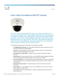 Cisco Video Surveillance 8620 IP Camera Data Sheet