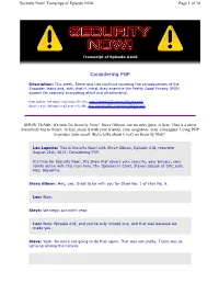 Considering PGP