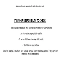 It Is Your Resposibility to Check