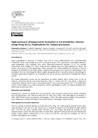 (Ozerki, Chug-Chug-011): Implications for Impact Processes