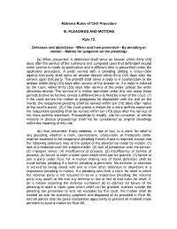 Rules of Civil Procedure