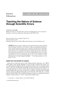 Teaching the Nature of Science Through Scientific Errors