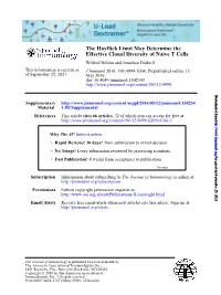 The Hayflick Limit May Determine the Effective Clonal Diversity of Naive T