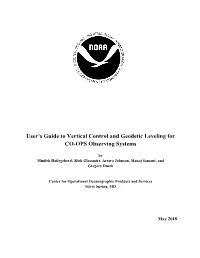User's Guide to Vertical Control and Geodetic Leveling for CO-OPS