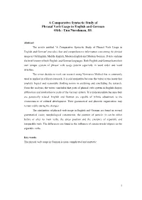 A Comparative Syntactic Study of Phrasal Verb Usage in English and German Oleh : Unu Nurahman, SS