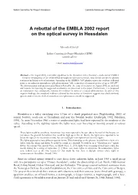 A Rebuttal of the EMBLA 2002 Report on the Optical Survey in Hessdalen