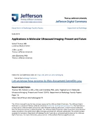 Applications in Molecular Ultrasound Imaging: Present and Future