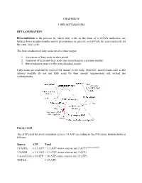 CHAPTER-IV LIPID METABOLISM BETA-OXIDATION Beta-Oxidation Is