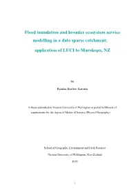 Flood Inundation and Broader Ecosystem Service Modelling in a Data Sparse Catchment;