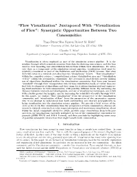 Flow Visualization” Juxtaposed with “Visualization of Flow”: Synergistic Opportunities Between Two Communities