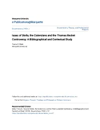 Isaac of Stella, the Cistercians and the Thomas Becket Controversy: a Bibliographical and Contextual Study