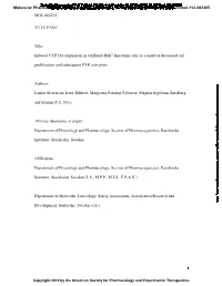 MOL #82305 TITLE PAGE Title: Induced CYP3A4 Expression In