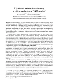 The PLUTO Experiment at DORIS (DESY) and the Discovery of the Gluon (A Recollection]