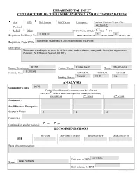 Analysis and Recommendation