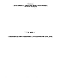 Calculation 32-9222042-000, "ASME Section XI End of Life Analysis
