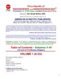 Encyclopedia of Nanoscience and Nanotechnology Is the World's First Single Most Comprehensive Reference Source Ever Published in the Field of Nanotechnology