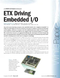 ETX Driving Embedded