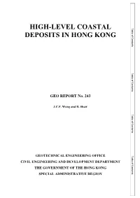 High-Level Coastal Deposits in Hong Kong