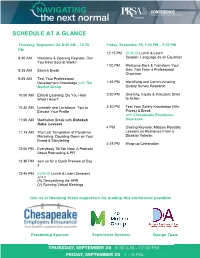Schedule at a Glance