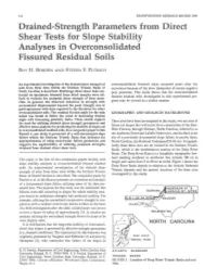 Drained-Strength Parameters from Direct Shear Tests for Slope Stability Analyses in Overconsolidated Fissured Residual Soils